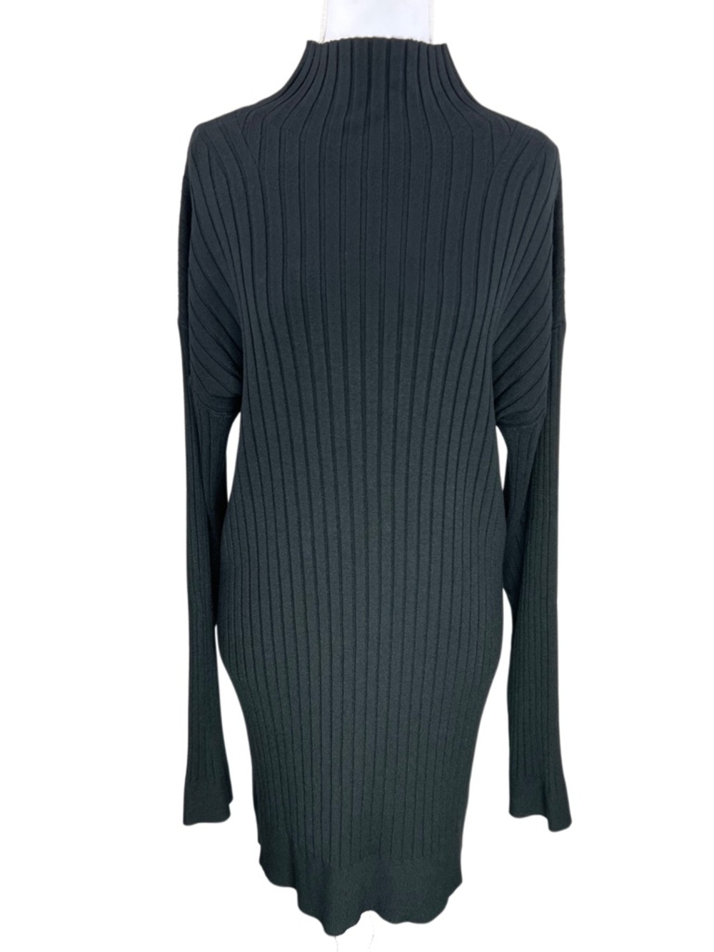 Karlie Black Cashmere Blend Ribbed Sweater Dress Size Large
